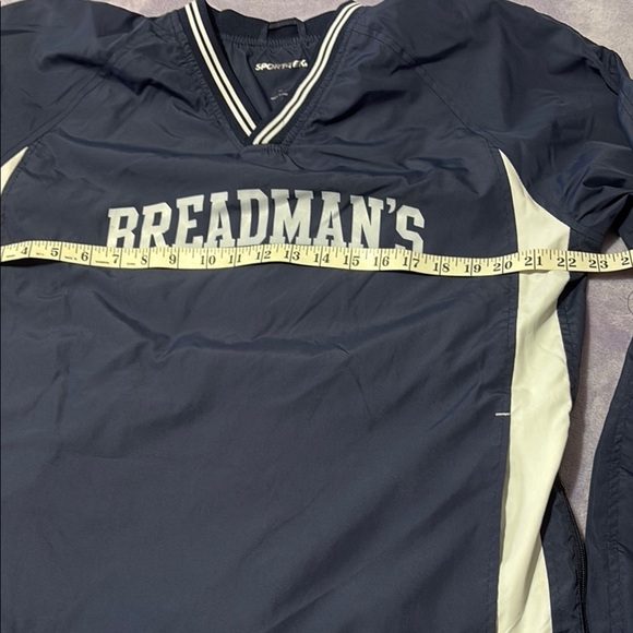 Sport-Tek Navy and White V-Neck Pullover - Picture 5 of 7